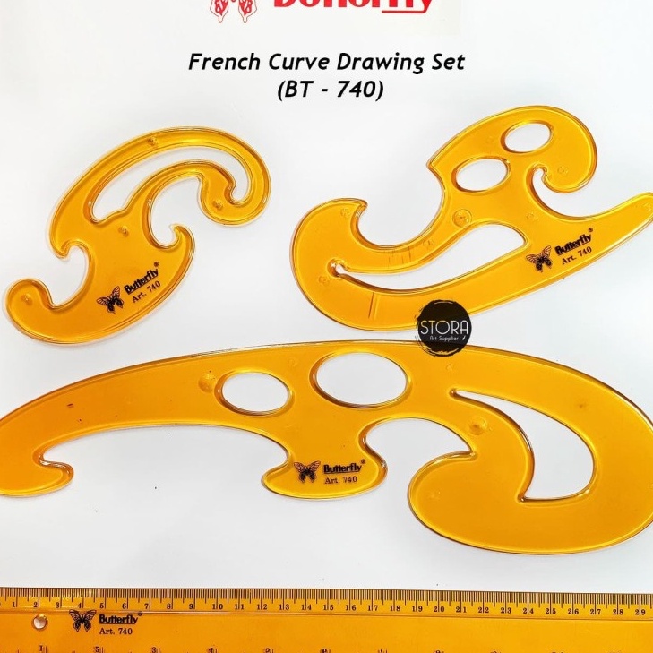 

Gila Penggaris Pola Baju Butterfly BT74 Set Penggaris