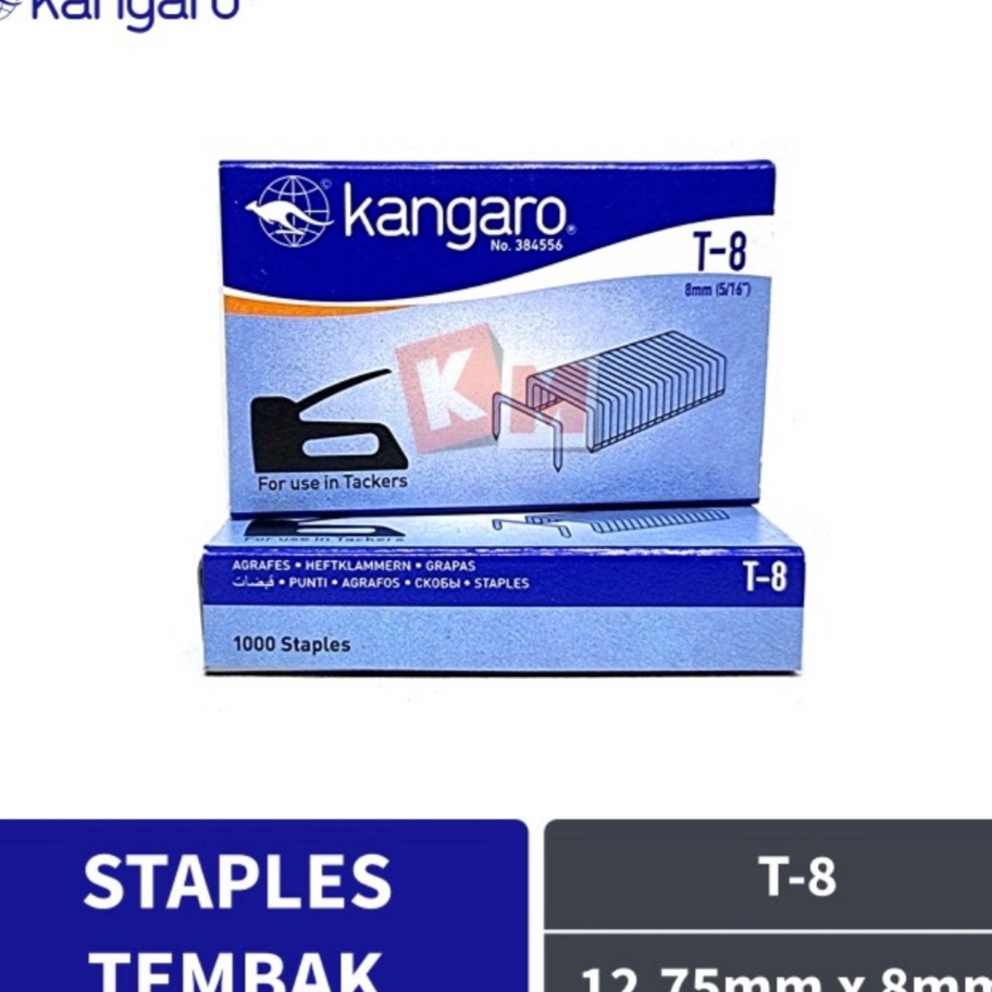 

KI3 Isi Stapler T 8 Kangaro Staples Gun Tackers Isi Hekter Tembak T8