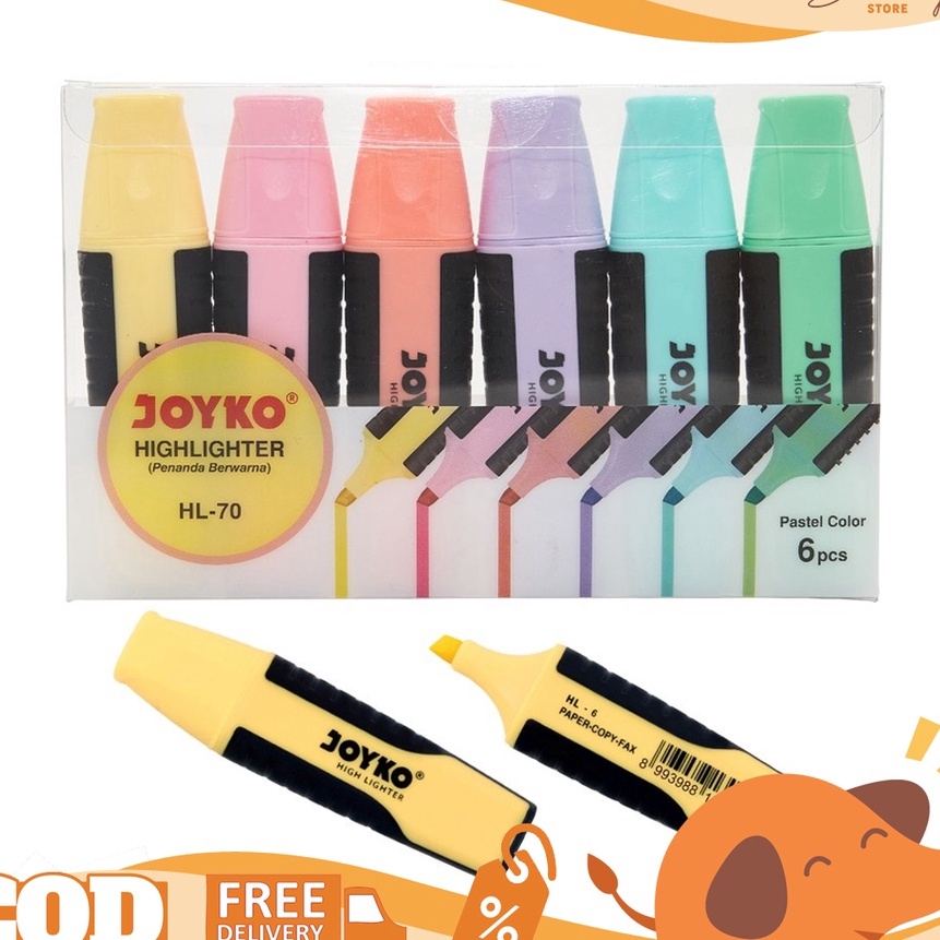 

FG2 Joyko Hhlhter HL7 Penanda Berwarna Pastel Color 1 SET Isi 6 Pcs Lucu Unik