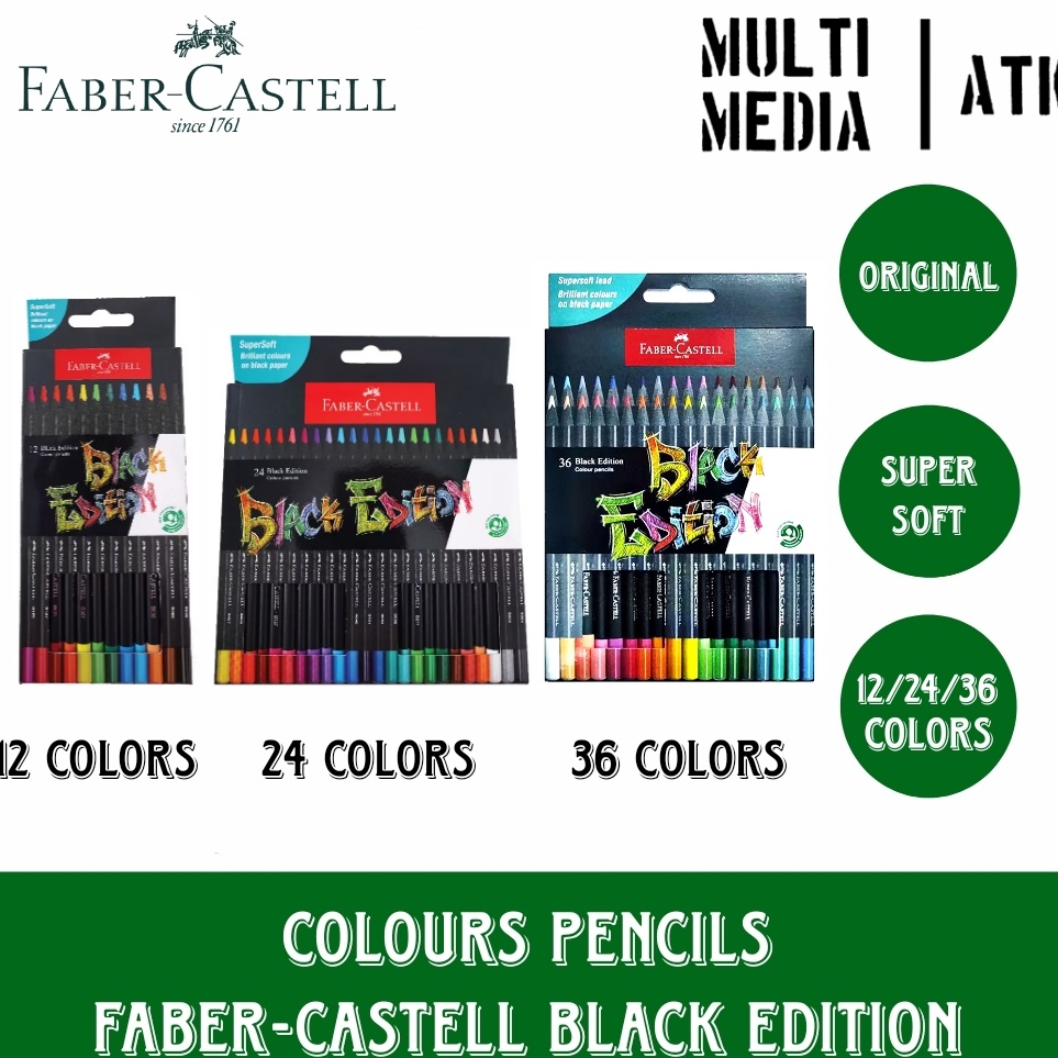 

ART K5E5 FABERCASTELL BLACK EDITION COLOUR PENCILS SERIES PENSIL WARNA FABER CASTELL 12 24 36 COLORS