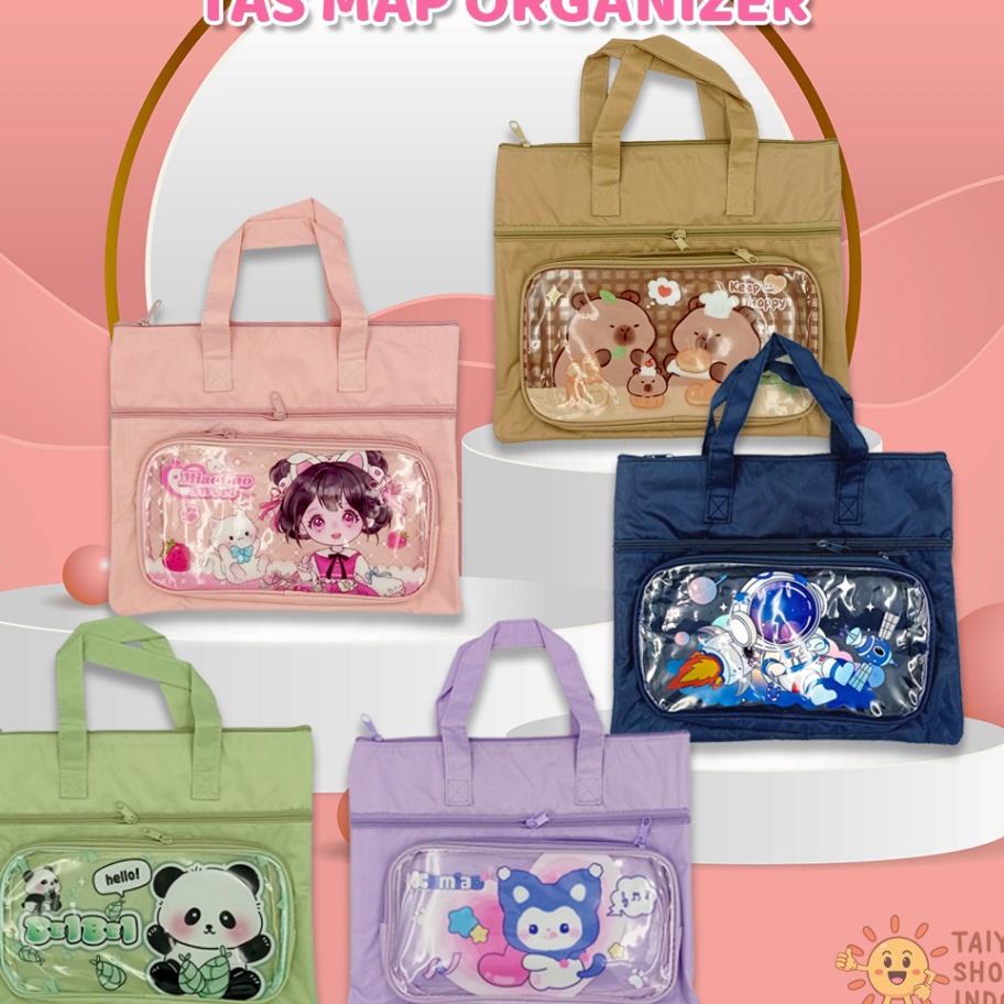 

KF7 TAIYO Tas Map Organiser Wateroof File Buku Berkas Les Kursus Sekolah Lucu Motif Kartun