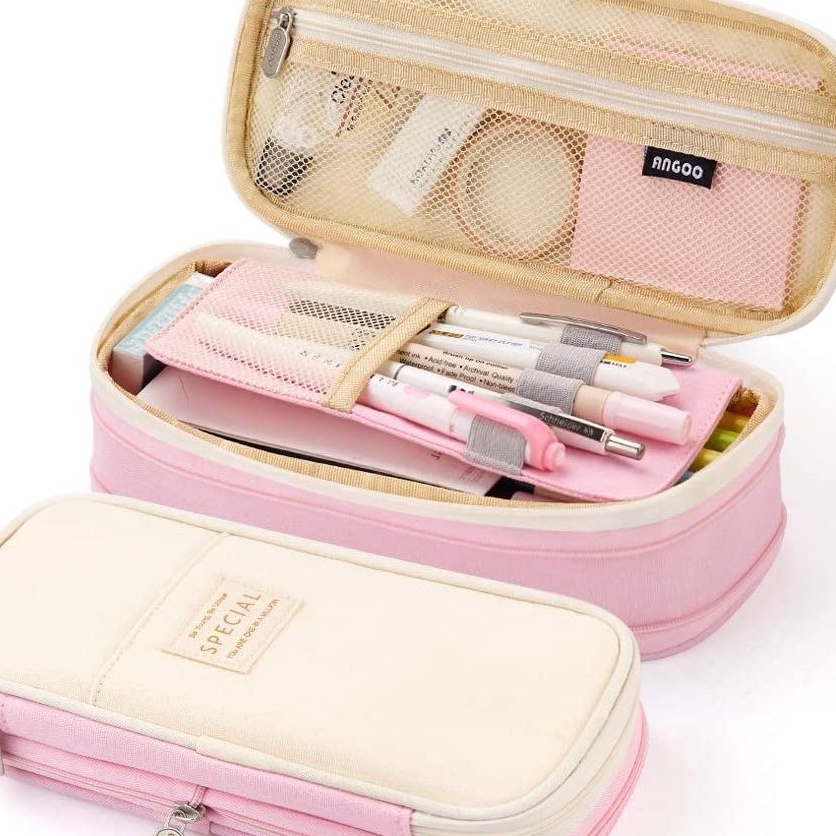 

KI3 COD Kotak Pensil Angoo Kawaii Pule Pencil Cases Large Capacity Pen Bag Pouch Holder Box for Girls Office Student Stationery Organizer School Supplies