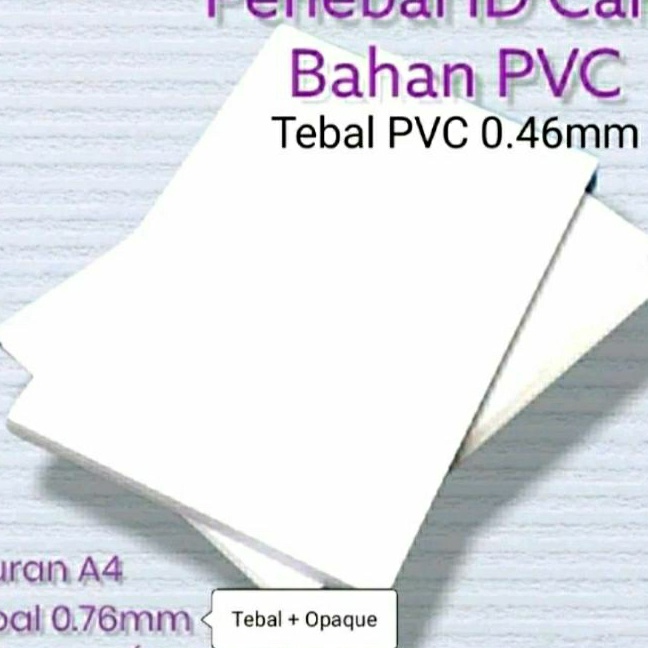 

Hot Bahan PVC ID CARD tulang tengah ada lem di kedua sisi untuk KTP Kartu Pegawai dll 1 pak isi 5 lembar ukuran A4