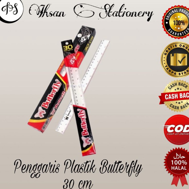 

HJ6 Penggaris Plastik Butterfly 3cm Isi 12 Pcs 1 Lusin