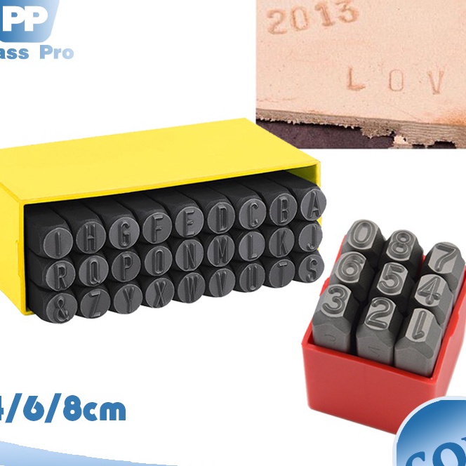 

KI3 36pcs Alat Ketok Huruf Dan Angka Nomor 9 Letter AZ Letter Punch Set Ukuran 4mm Steel Stamp