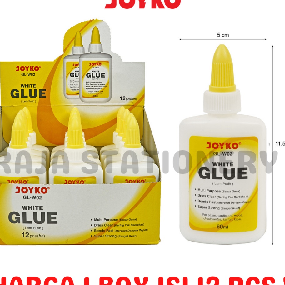 

HJ6 JOYKO WHITE GLUE 6ML LEM CAIR JOYKO PUTIH PRAKARYA ANAK SEKOLAH GLW2 LUSIN 12PCS