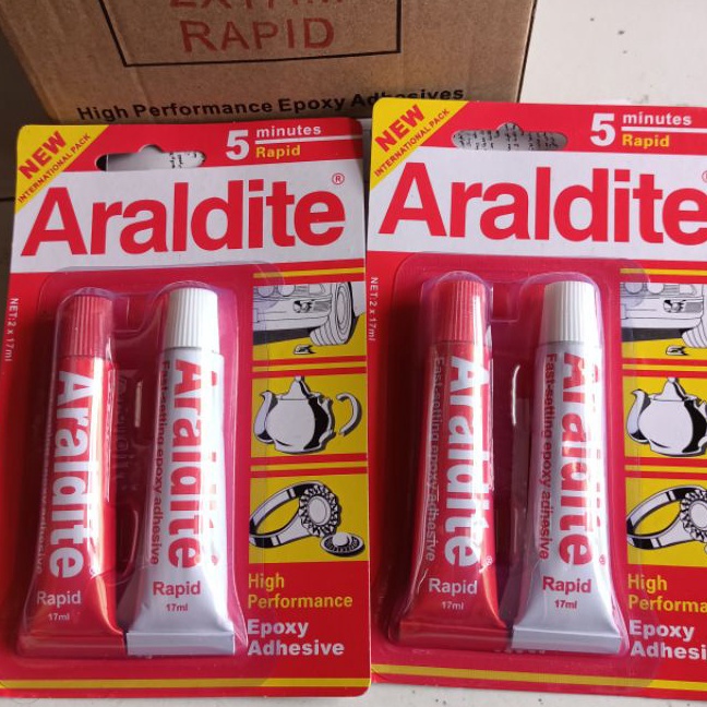 

Grosir Lem Epoxy Besi rapid cepat 5 menitAraldite merah