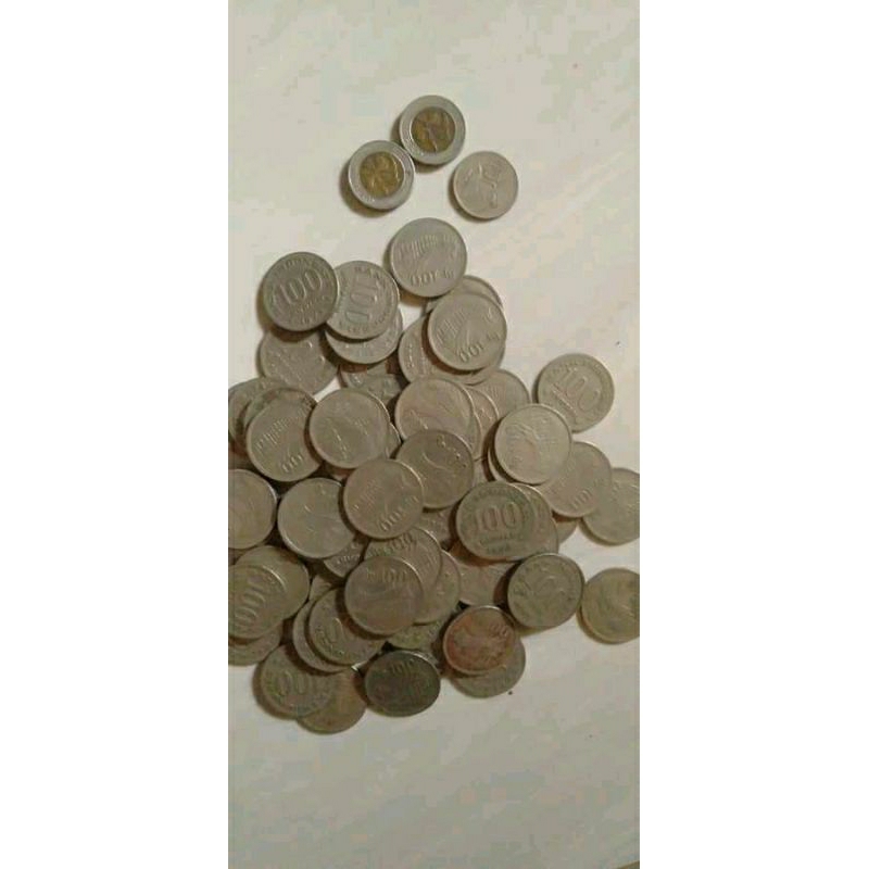 Uang coin tebal Rp. 100 ,- thn 11973 & Rp.50,- thn 1971 Ada 100 keping .
