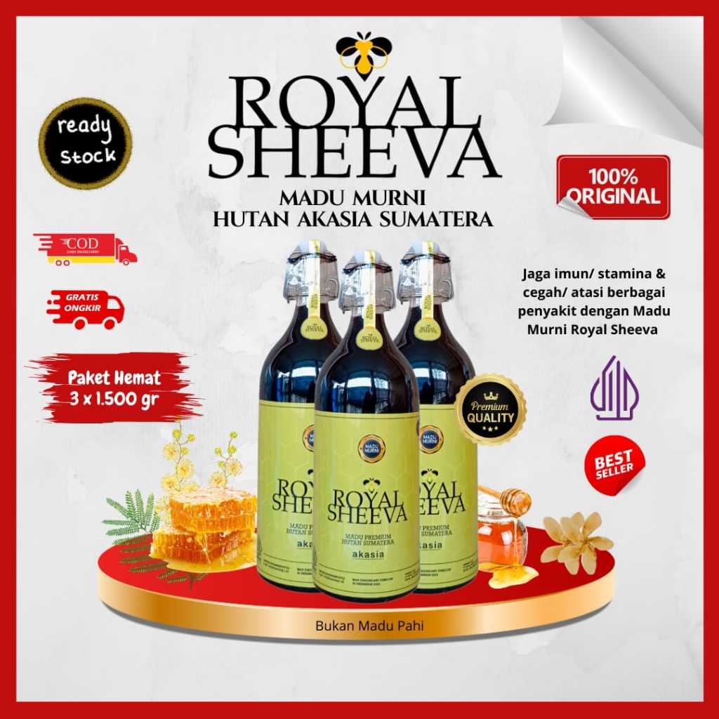 

Madu Murni Royal Sheeva 100% Ori Bundle 3 pcs 1500gr | Halal MUI Asli dari Hutan Akasia Sumatera