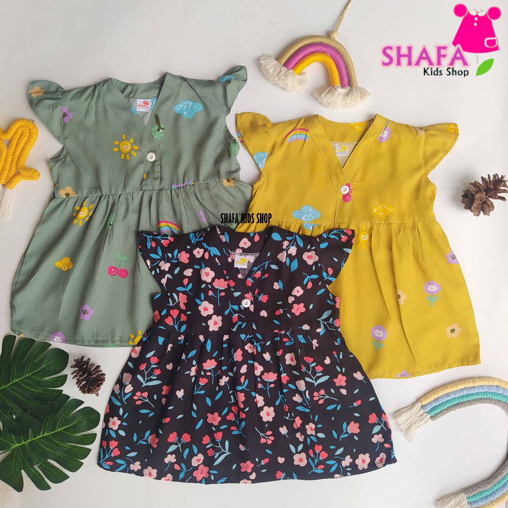 RB DRES BAYI PEREMPUAN USIA 3 18 BULAN BAHAN RAYON VISCOSE / BAJU ANAK PEREMPUAN / BAJU BAYI