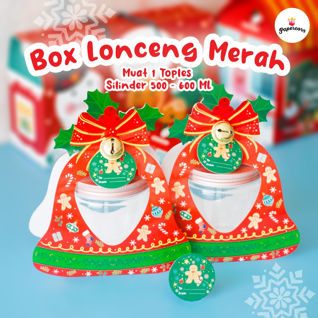 

10 pcs Box Natal - Red Lonceng 1 Toples
