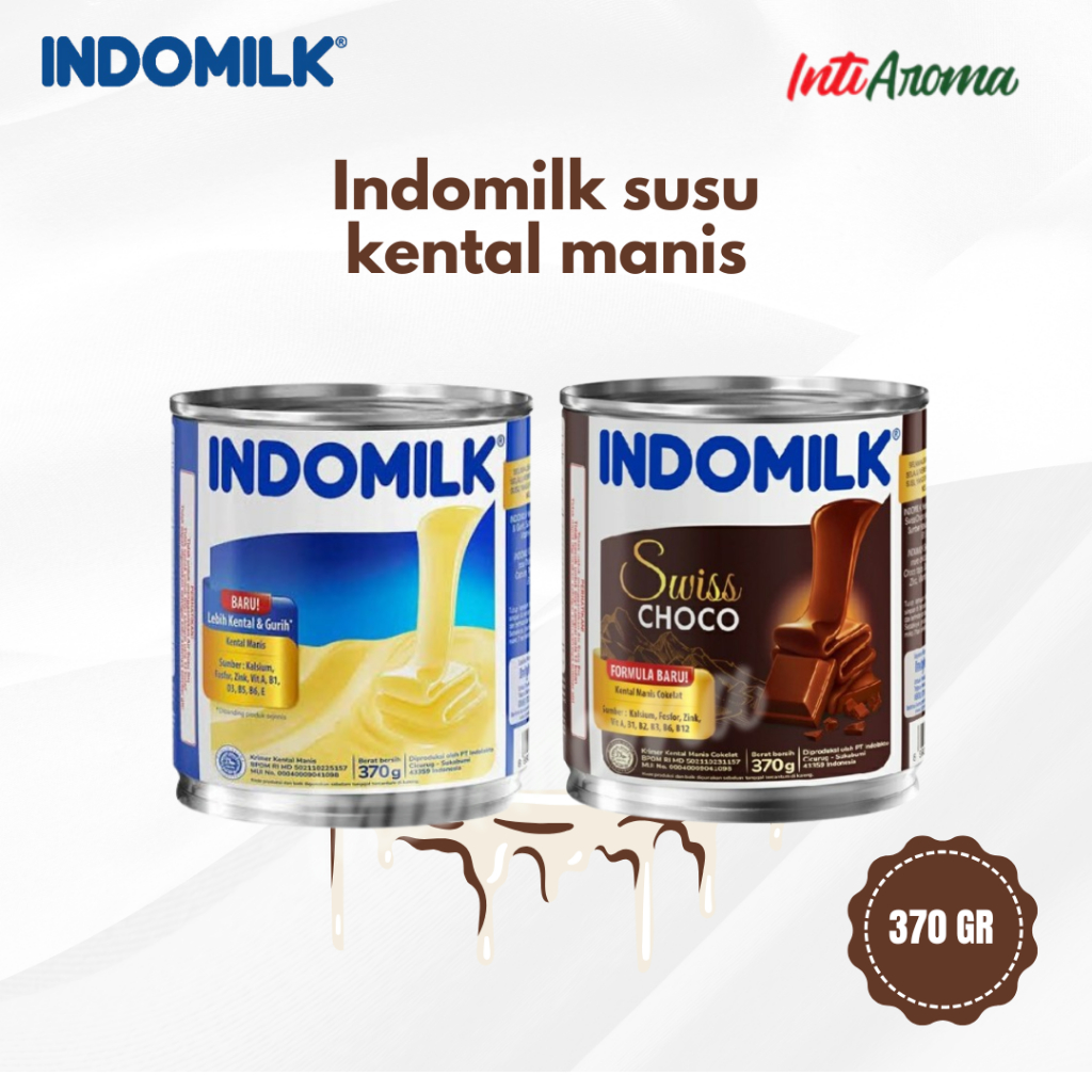 

Indomilk susu kental manis kaleng coklat dan putih