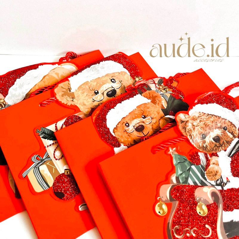 

AUDE - Christmas Paper Bag Bear | Paperbag Natal | Paperbag Christmas | Christmas PaperBag | Paperbag Lucu | Paperbag Karakter | Merry Christmas | Paper Bag Karakter Beruang