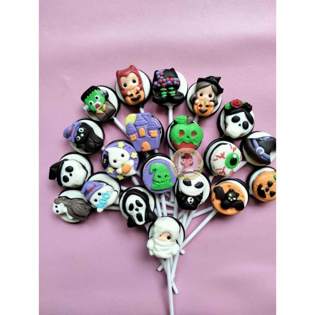 

Coklat Lollipop Halloween coklat karakter spooky halal 5 pcs / 10 pcs ( SCP )