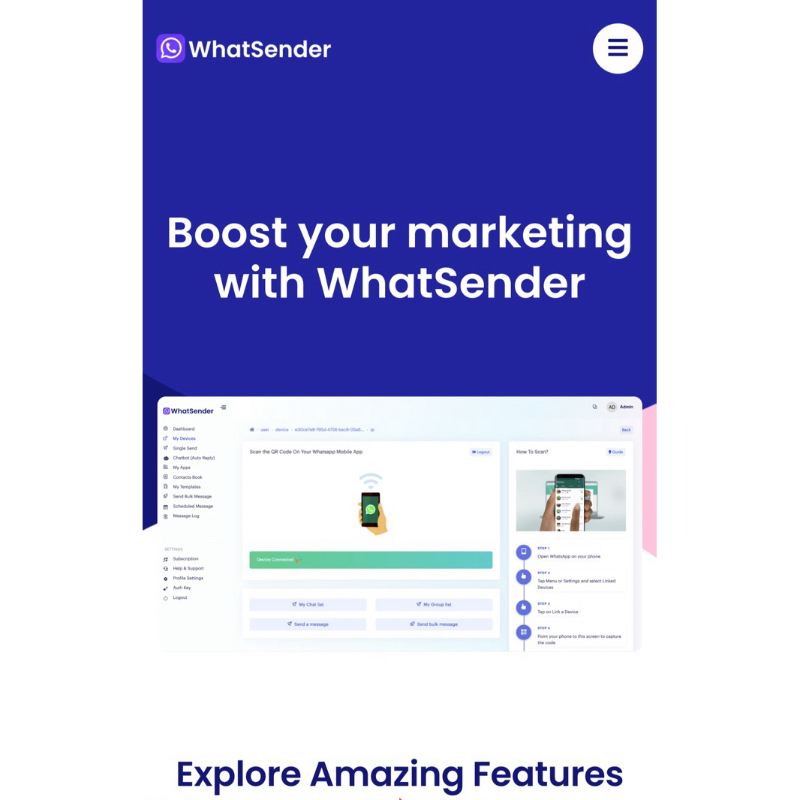 Wasender PHP Whatsapp server and bulk sender