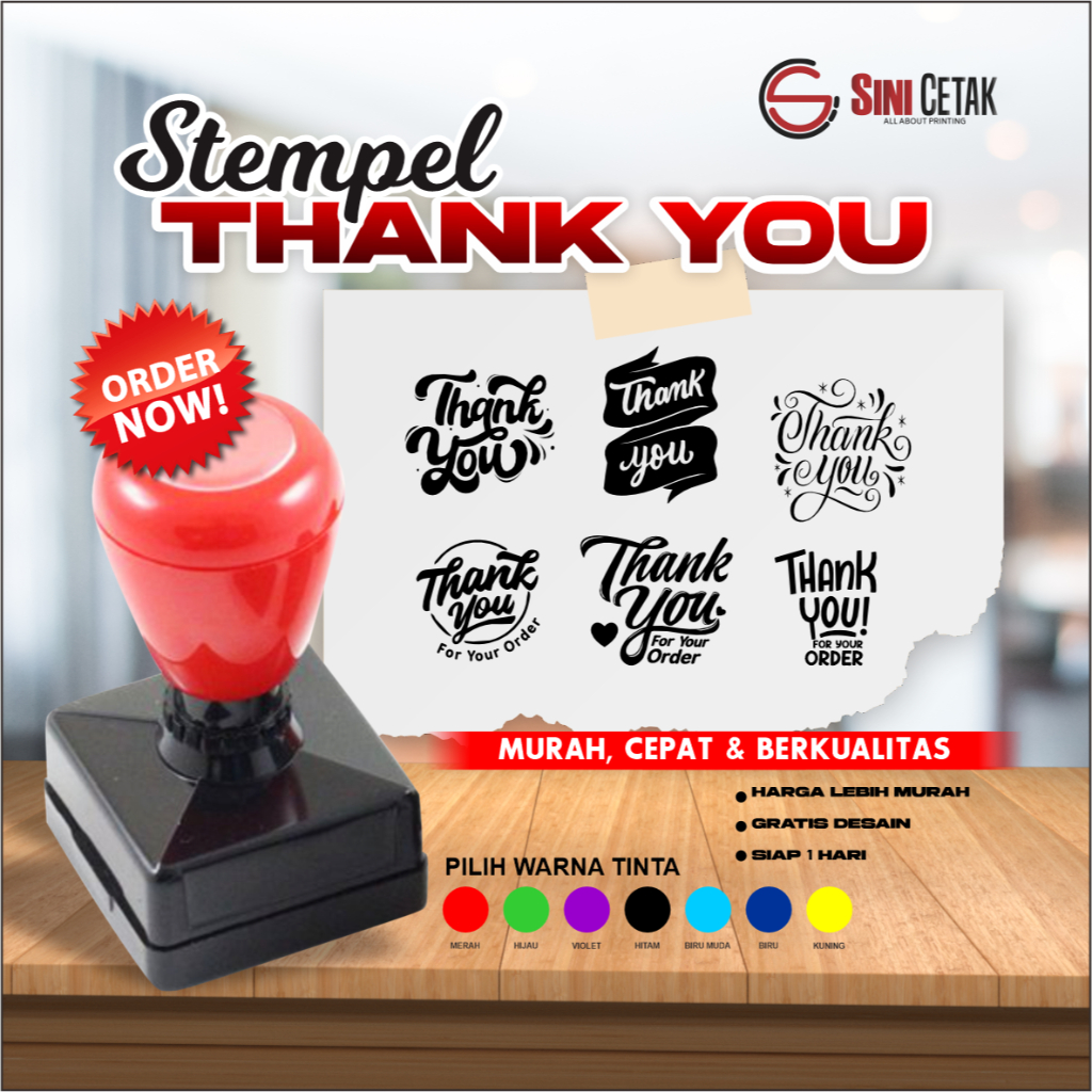 

Stempel Thankyou For Your Order Bisa Custom Warna Tinta