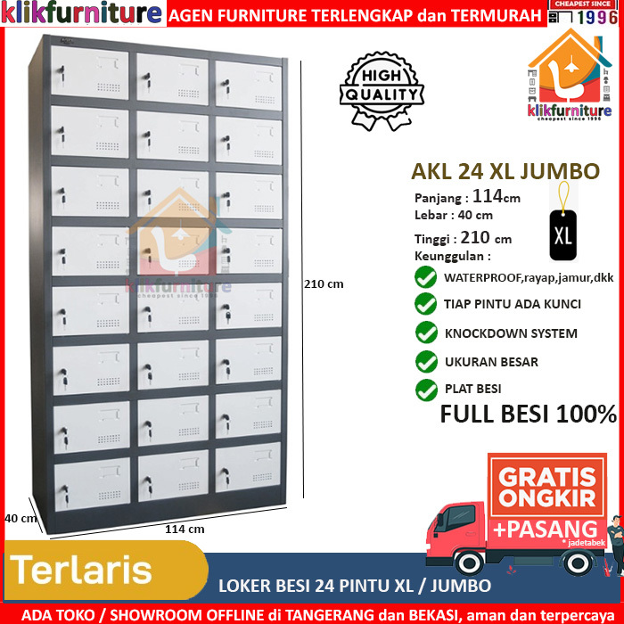 Size XL Lemari Loker Locker Cabinet 24 Pintu Full Besi LK24