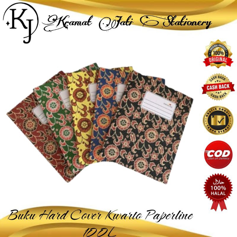 

Buku Hard Cover Kwarto Paperline 100 Lembar UK. ± P21 X L17 (1 Pcs)