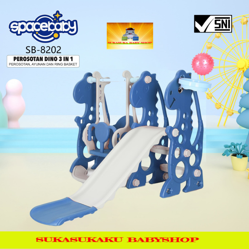 Mainan Anak Perosotan Slide Model Dino SB 8202 By Spacebaby New VRT 115 , VRT 119