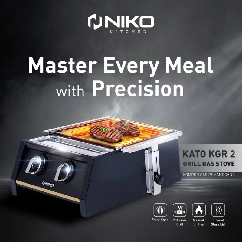 KOMPOR PANGGANGAN GRILL BBQ MURAH NIKO KGR 3 Tungku /  NIKO KGR 2 TUNGKU / KGR 4 TUNGKU KOMPOR NIKO