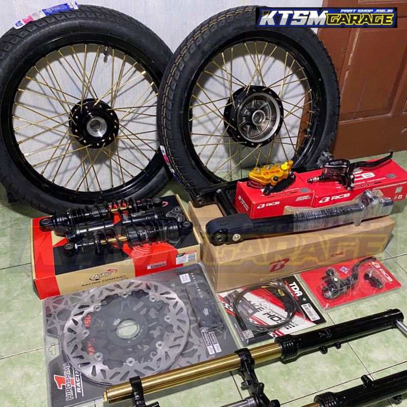 paket velg rx king set shock depan belakang master rem rcb komplit upgrade kaki kaki siap rakit