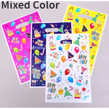 

30PCS Birthday Party Candy Handbag Wedding Colorful Decorations Bag Cute Plastic Candy Cookie Chocolate Gifts Packaging Pouch