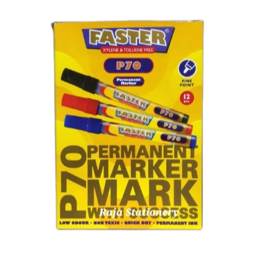 

FASTER PERMANENT MARKER P70 BLACK SPIDOL PERMANENT HITAM LUSIN BOX [12PCS]