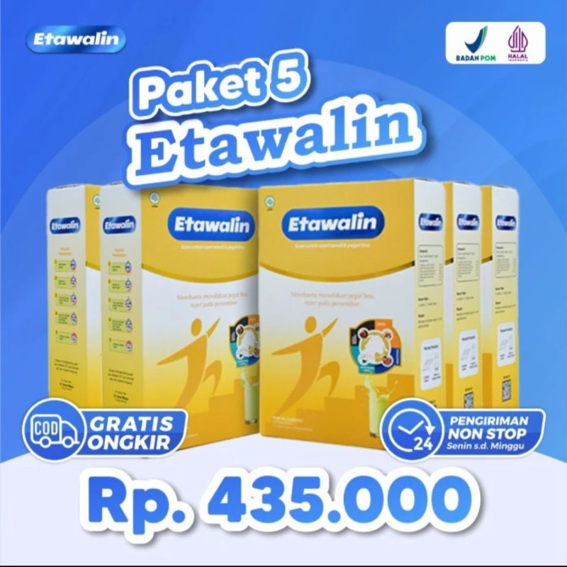 

PAKET 5 BOX ETAWALIN - Susu Kambing Etawa Tingkatkan Kepadatan Kesehatan Tulang Sendi