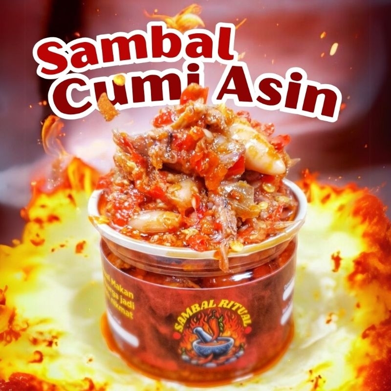 

Sambal Ritual - Sambal Cumi Asin Utuh 150gr | 2 Varian Pedas Sambel Baby Cumi | Rasa Mantap bikin Ketagihan