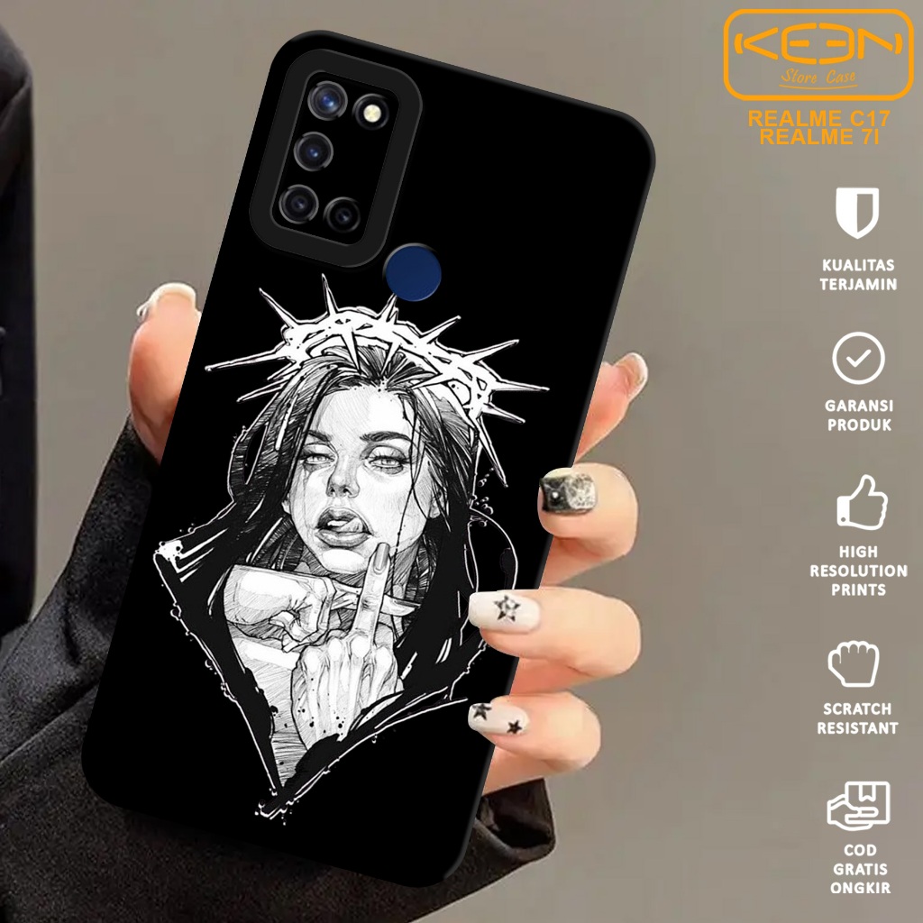 Case Realme C17 Realme 7I - Softcase Realme C17 Realme 7I Motif Black - Casing Hp Realme C17 - Case 