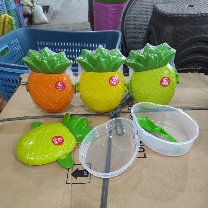 LUNCH BOX KOTAK MAKAN NENAS,WADAH BEKAL SOUVENIR ULTAH