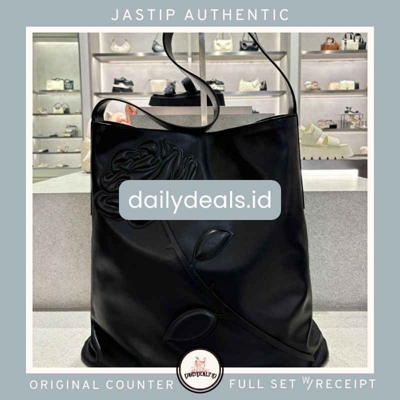 # x BLV# #2-20271434 Rose - Jast[p] CK ORIGINAL COUNTER MOTIF TRAPEZE SHOULDER TOTE BAG TAS BLACK NO