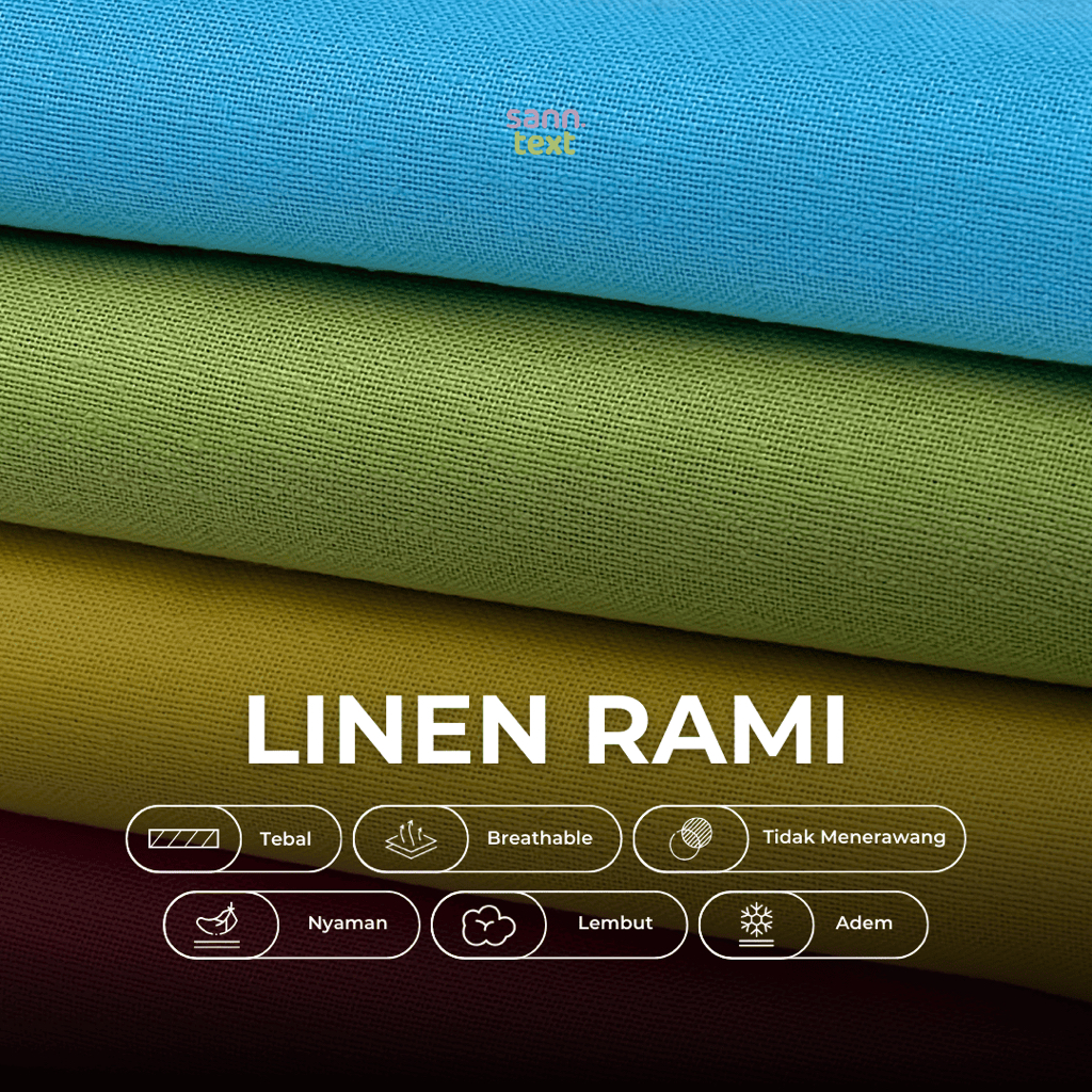 Sanntext Kain Kahatex Linen Rami Potongan @90x150 Per Warna