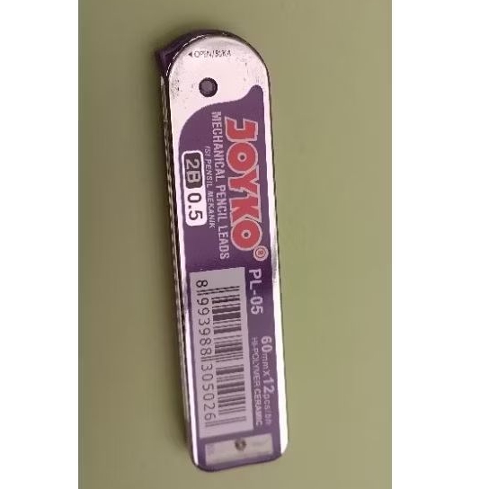 

Isi pensil mekanik ukuran 0,5 Joyko 2B.