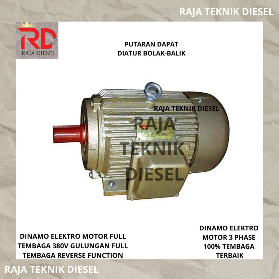Wipro Dinamo Elektro Motor Penggerak 1/2 HP 3 Phase 2800 , 1400 & 950 RPM 2 , 4 & 6 POLE 380 Volt Gu