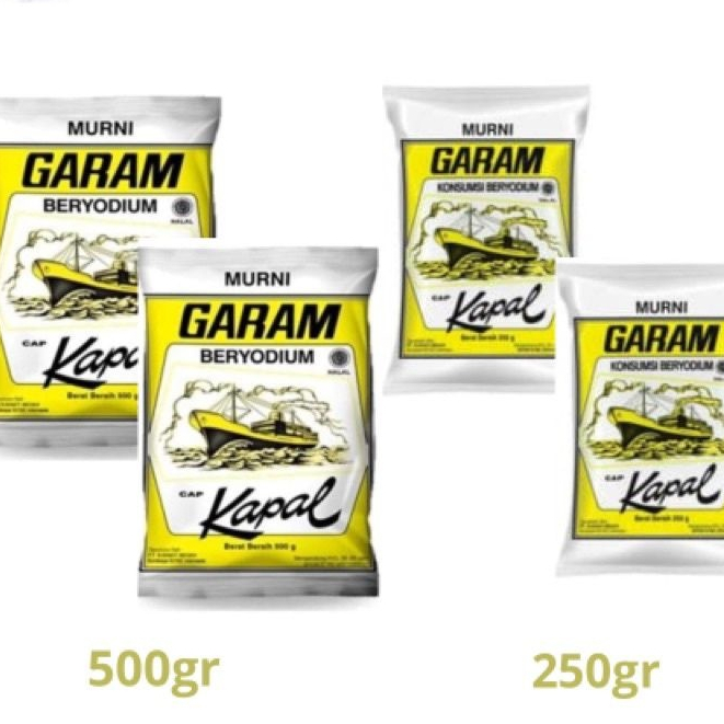 

Garam Dapur Cap KAPAL 250 Gram 500 Gram BERYODIUM / GARAM KAPAL SG
