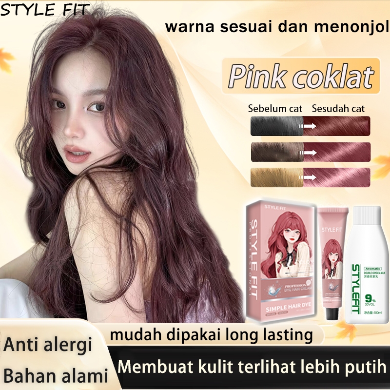 【BISA COD】STYLE FIT cat rambut* 200ml Tidak merusak rambut, cat sendiri di rumah, menutup uban ，Dip 