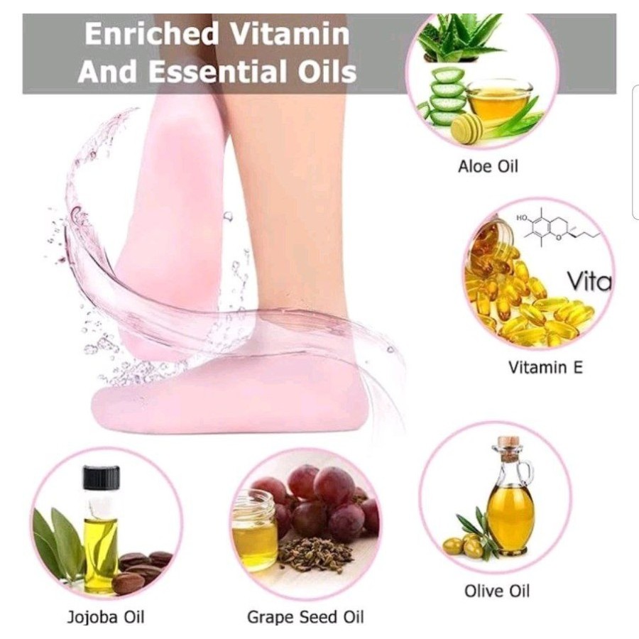 Moisturising Spa Gel Socks / Spa Gel Sock / Kaos Kaki Pelembab OS