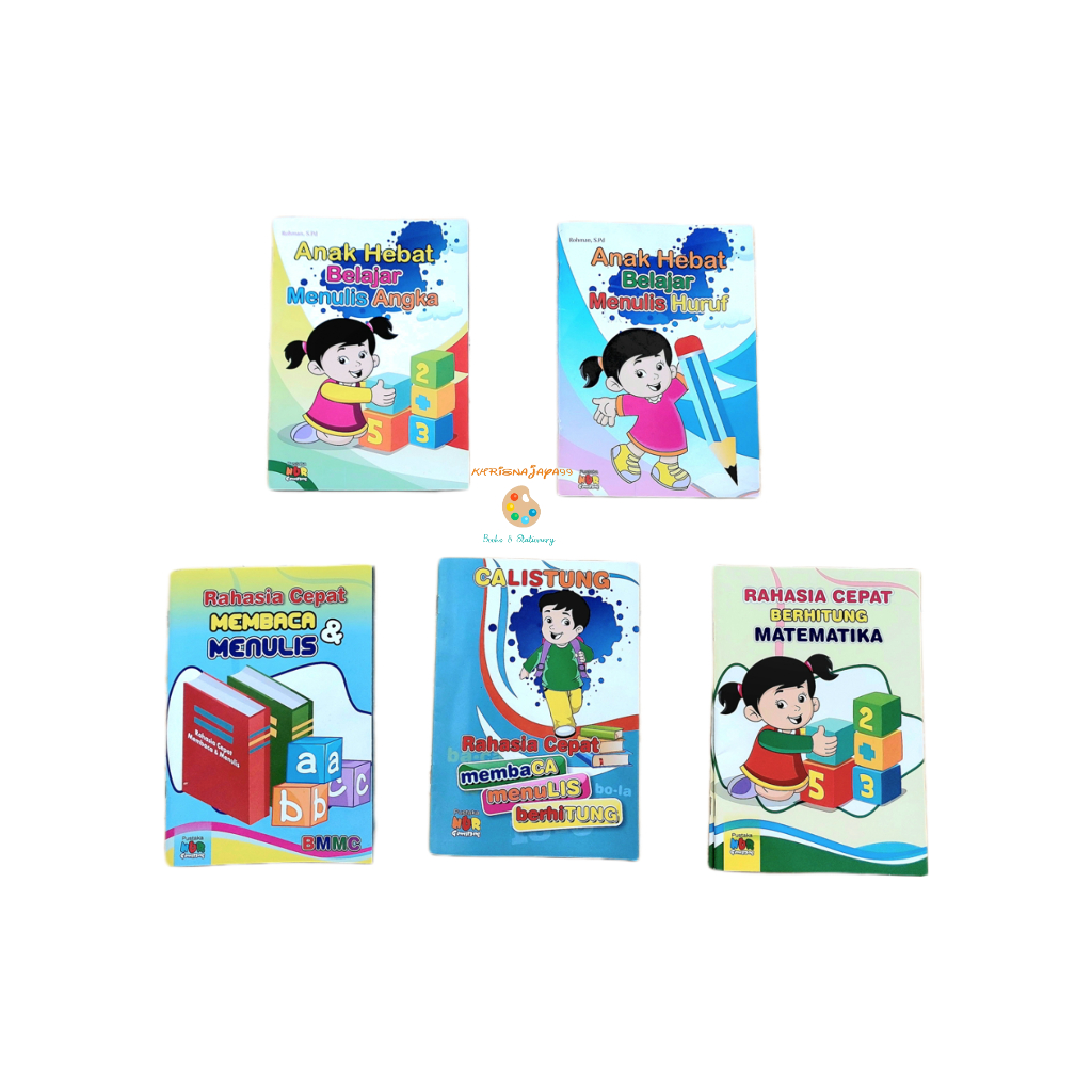 1 PAKET ISI 6 BUKU CALISTUNG Membaca Menulis Berhitung CALISTUNG Bergambar Full Color Untuk Anak - A