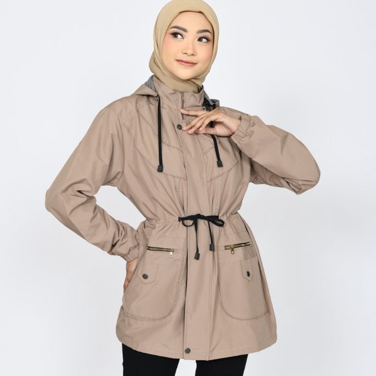KODE R3D Thiago Official jaket Parka Muslimah Sahila Bahan Parasut zn