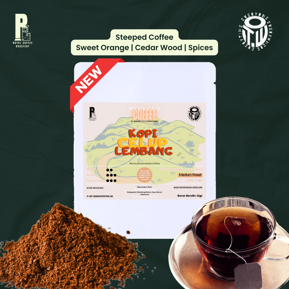 

Kopi Celup Arabica Single Origin Lembang Fullwash Royal Coffee Roastery | Steeped Coffee | Instant Coffee | Kopi Bubuk | Arabika