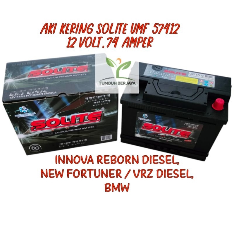 Aki Kering SOLITE UMF 57412 Innova Reborn New Fortuner Diesel VRZ Spin Diesel