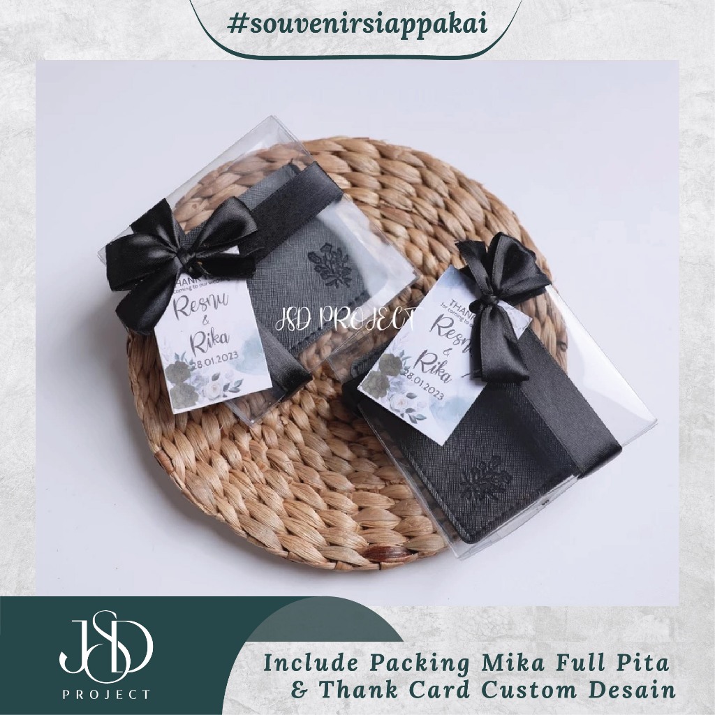 SOUVENIR PERNIKAHAN CARD HOLDER ELEGANT / CARD HOLDER 3 SLOT INCLUED PACKING MIKA DAN PITA / SOUVENI