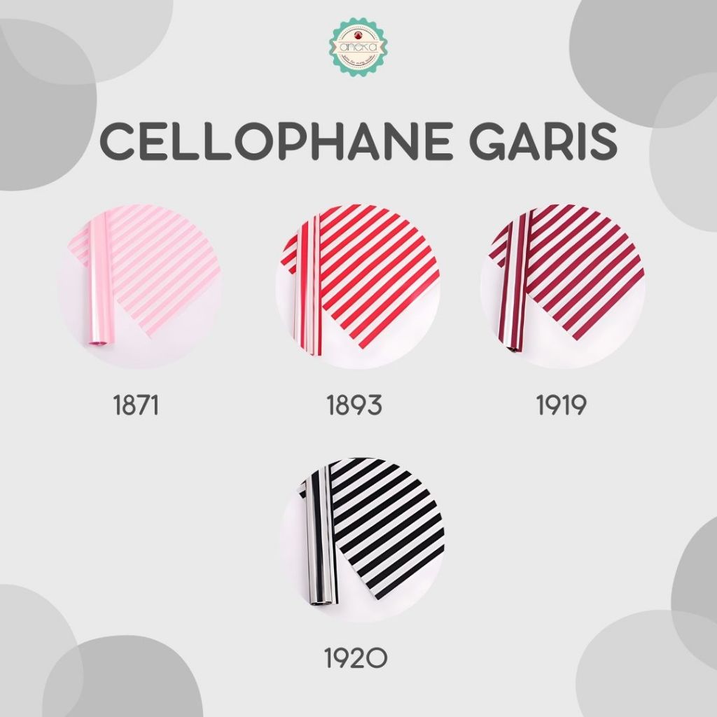 

ANEKA - [ 20 Lembar ] Kertas Cellophane Buket Bunga [ Garis ] Flower Wrapping Paper Celophane