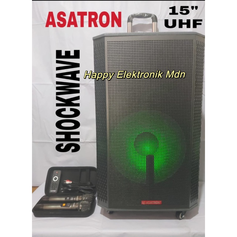 Asatron 15 inci Speaker Portable Asatron SHOCKWAVE 15 inch Speaker Asatron Exclusive + 2 Mic Asatron