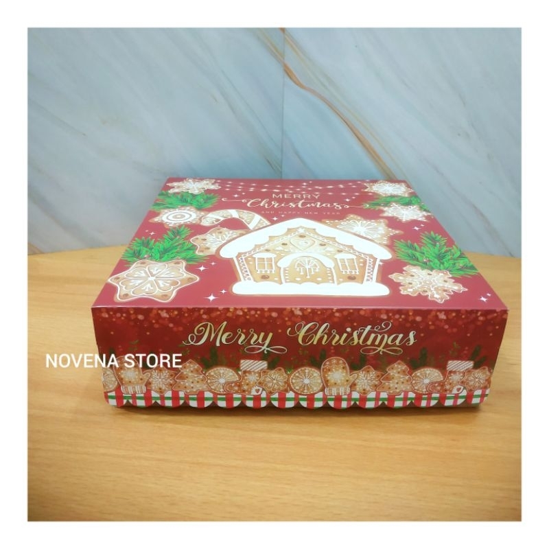 

BOX KUE-KOTAK DUS GIFT KADO HAMPERS NATAL MERRY CHRISTMAS 25x25x8cm