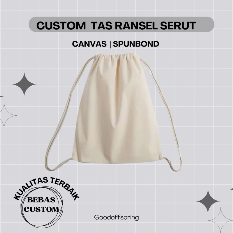 tas ransel serut spunbond kanvas ransel