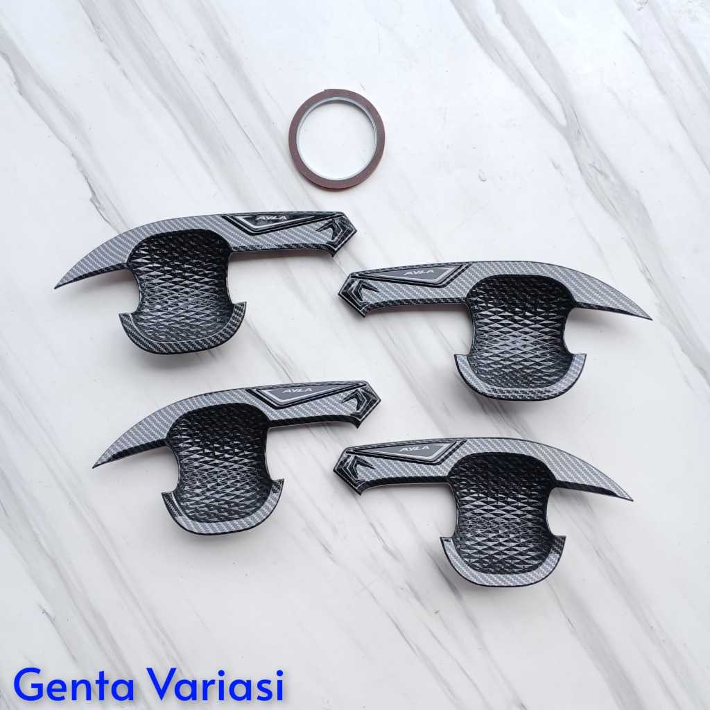 Outer Pintu Daihatsu Ayla 2023 - 2024 Carbon - Pelindung & Aksesoris Gagang Pintu Mobil