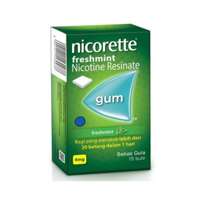 

Nicorette gum box 15 pcs ( permen berhenti merokok )