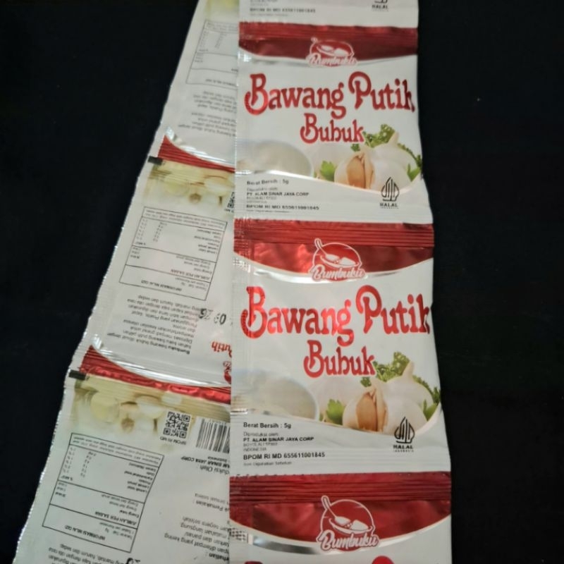 

bawang putih bubuk bumbuku renceng isi 12 pcs